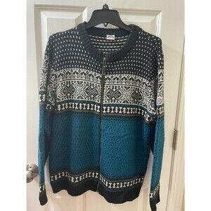 ICEWEAR ICELANDIC Norwegian Wool Blend Zip Up Sweater MARTHA SZ XL Fair Isle
